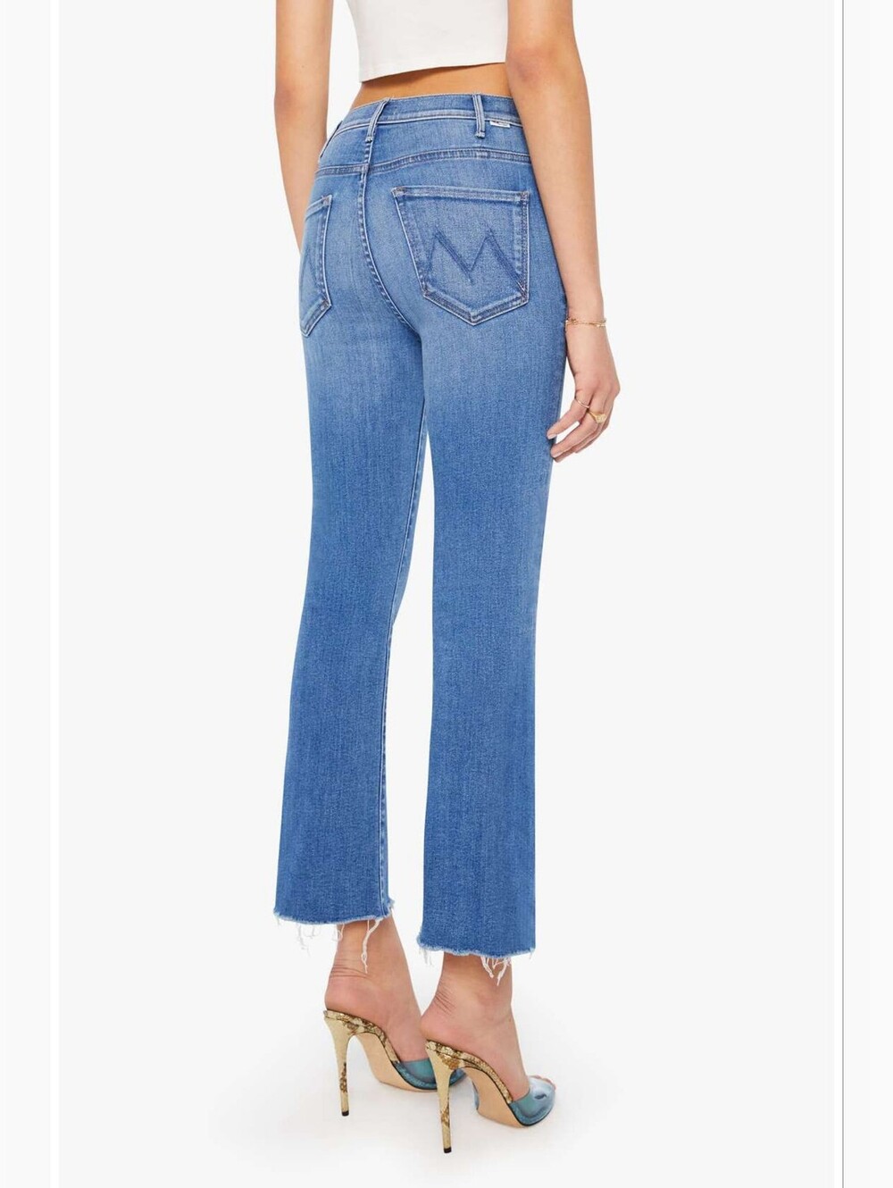 Mother The Hustler Fray Ankle Slim Bootcut Jeans No Promises 25